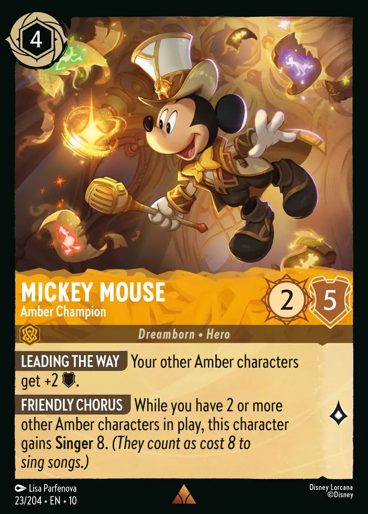 Amber Ink Identity most representing card: Mickey Mouse Amber Champion